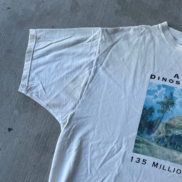 Vintage stegosaurus dinosaur white graphic t shirt - Picture 3 of 10